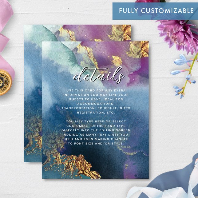 Fully Customisable Details, Celestial Watercolor Enclosure Card (Creator Uploaded)