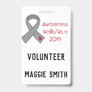 Fully Customisable Diabetes Ribbon badge ID Badge