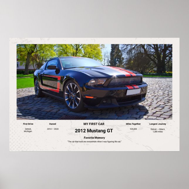 Fully Customisable First Car memory foamcore board Poster (Front)