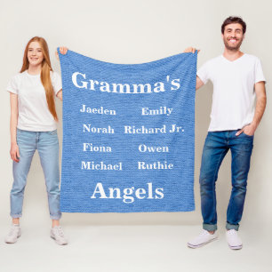Fully Customisable Grandma's Angels Fleece Blanket