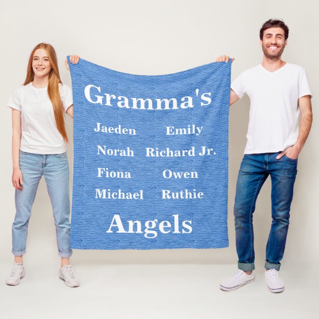 Fully Customisable Grandma's Angels Fleece Blanket (In Situ)