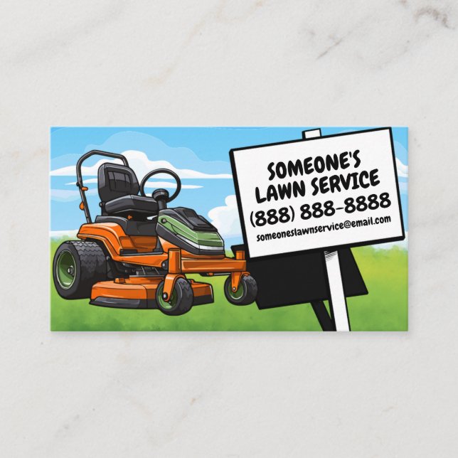 Fully Customisable Lawn Service Business Card (Front)