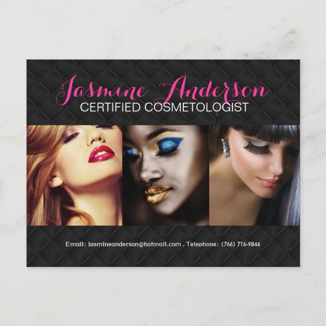 Fully Customisable Makeup Artist Comp Card (Front)