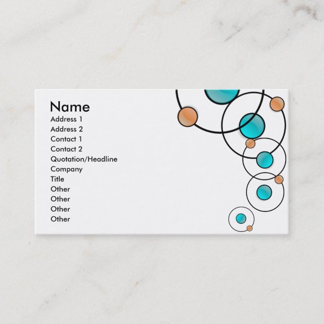 Fully Customisable Retro Business Card (Front)
