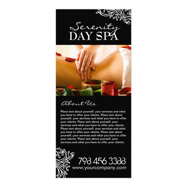 Fully Customisable Salon Menu Rack Card (Front)