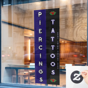 Fully Customise Tattoo Shop Piercings Tattoos Window Cling