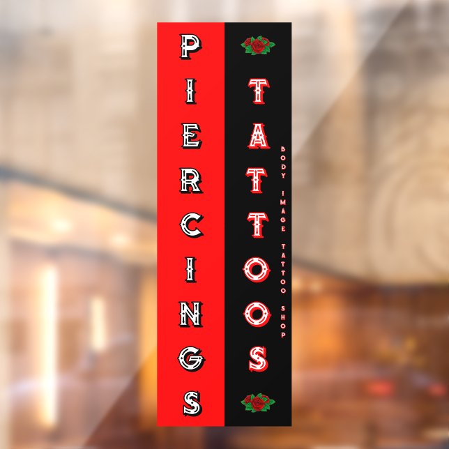 Fully Customise Tattoo Shop Piercings Tattoos  Window Cling (Sheet 2)