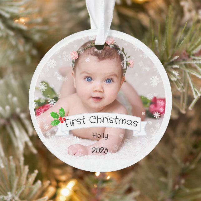 Fully Customised Baby's first Christmas Ornament (Tree)