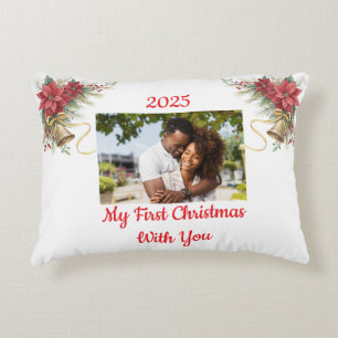 Fully Customizable First Christmas Accent Pillow