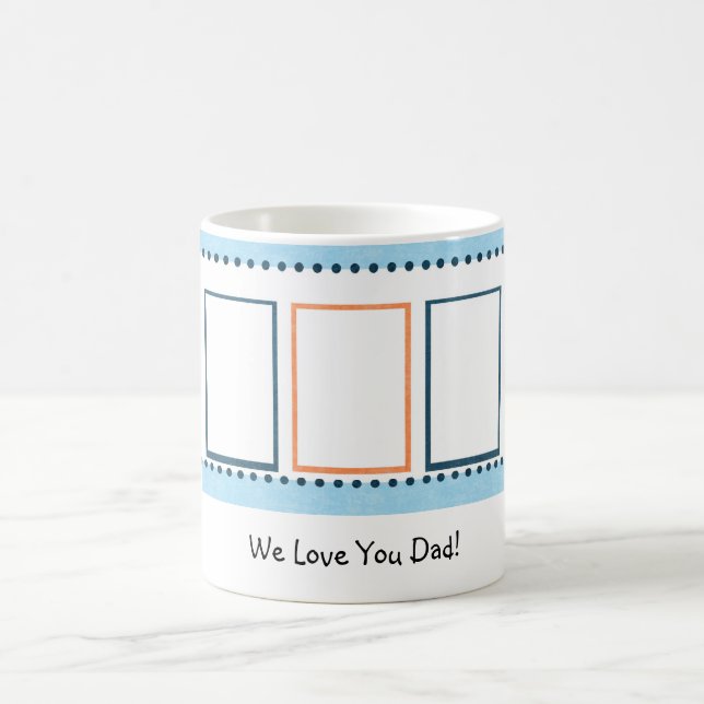 fully customizeable blue & orange photo mug (Center)