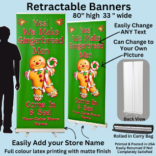 Fully Editable Christmas Gingerbread Men Retractable Banner