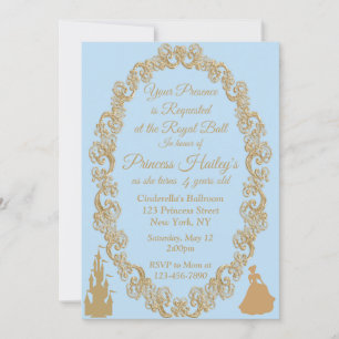 Fully Editable Cinderella Birthday Party Invite