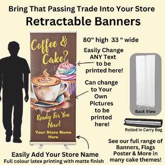 Fully Editable Coffee & Cake Retractable Banner