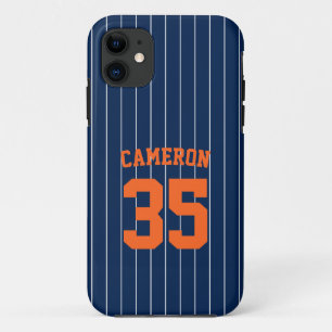 Fully Editable Colors Baseball Jersey Stripes Name iPhone 11 Case
