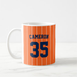 Fully Editable Colors Baseball Jersey Stripes Name Coffee Mug