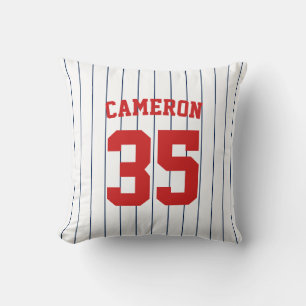 Fully Editable Colors Baseball Jersey Stripes Name Cushion