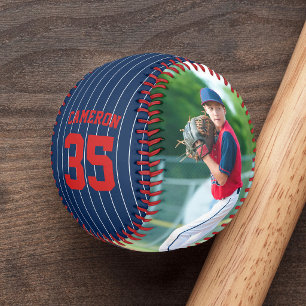 Fully Editable Colors Stripes Name Number Photo Baseball