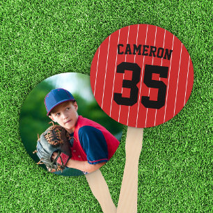 Fully Editable Colours Baseball Jersey Stripes Hand Fan
