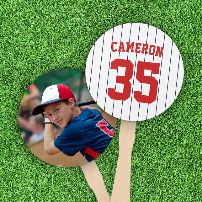 Fully Editable Colours Baseball Jersey Stripes Hand Fan (Creator Uploaded)
