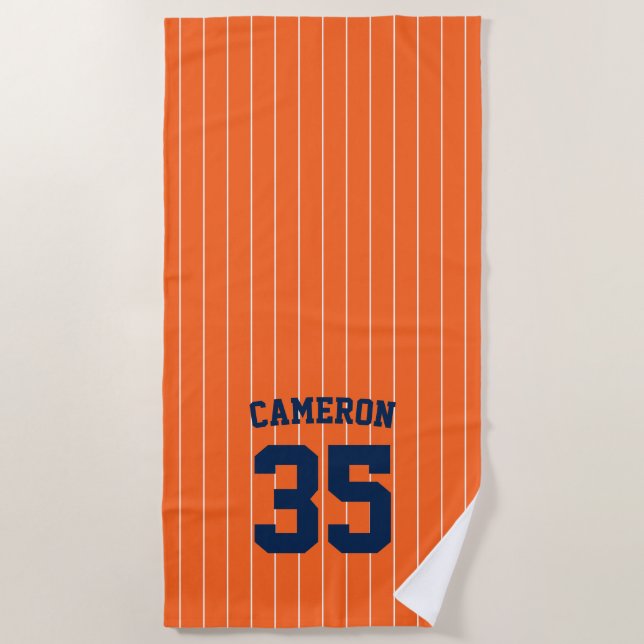 Fully Editable Colours Baseball Jersey Stripes Nam Beach Towel (Front)
