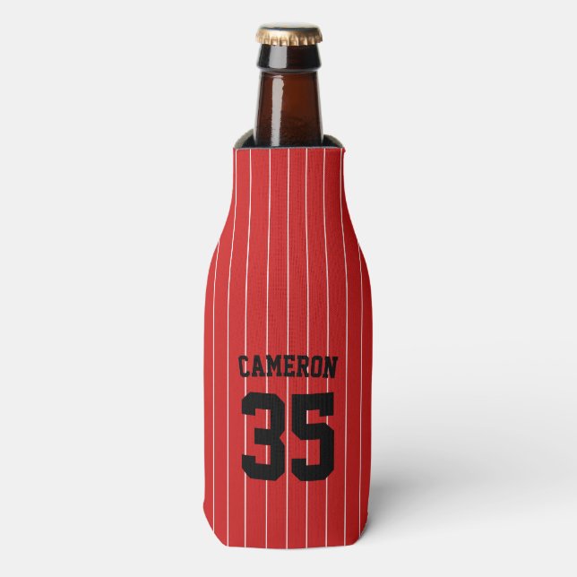 Fully Editable Colours Baseball Jersey Stripes Nam Bottle Cooler (Bottle Front)