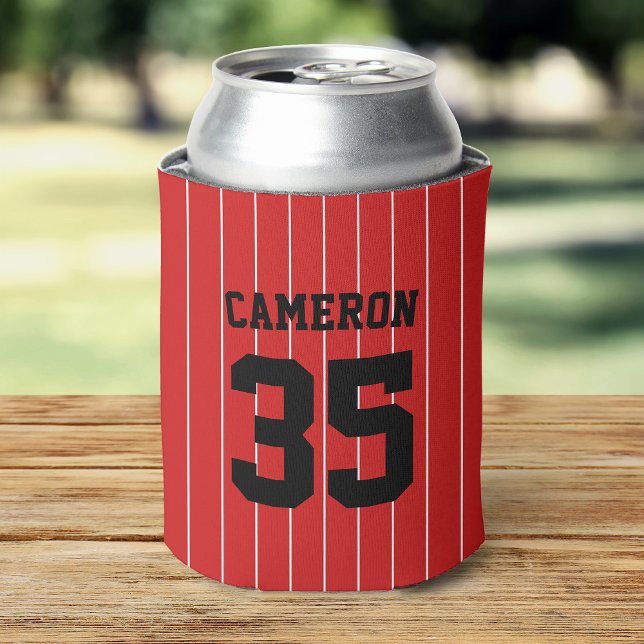 Fully Editable Colours Baseball Jersey Stripes Nam Can Cooler (Creator Uploaded)
