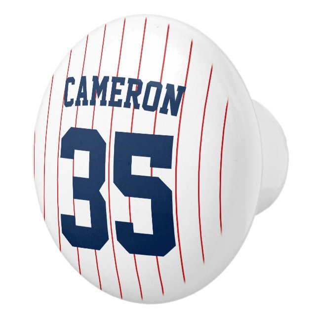 Fully Editable Colours Baseball Jersey Stripes Nam Ceramic Knob (Right)