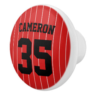 Fully Editable Colours Baseball Jersey Stripes Nam Ceramic Knob