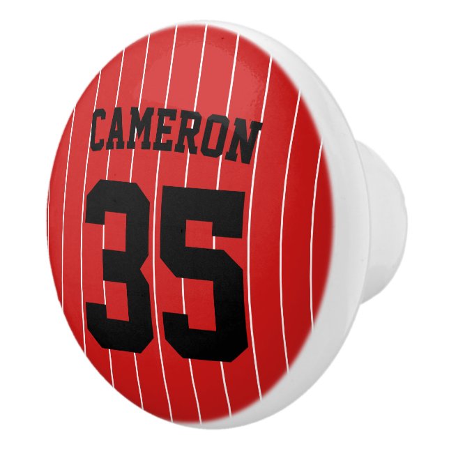Fully Editable Colours Baseball Jersey Stripes Nam Ceramic Knob (Right)