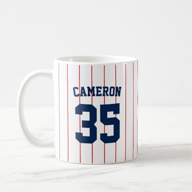 Fully Editable Colours Baseball Jersey Stripes Nam Coffee Mug (Left)