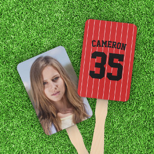 Fully Editable Colours Baseball Jersey Stripes Nam Hand Fan