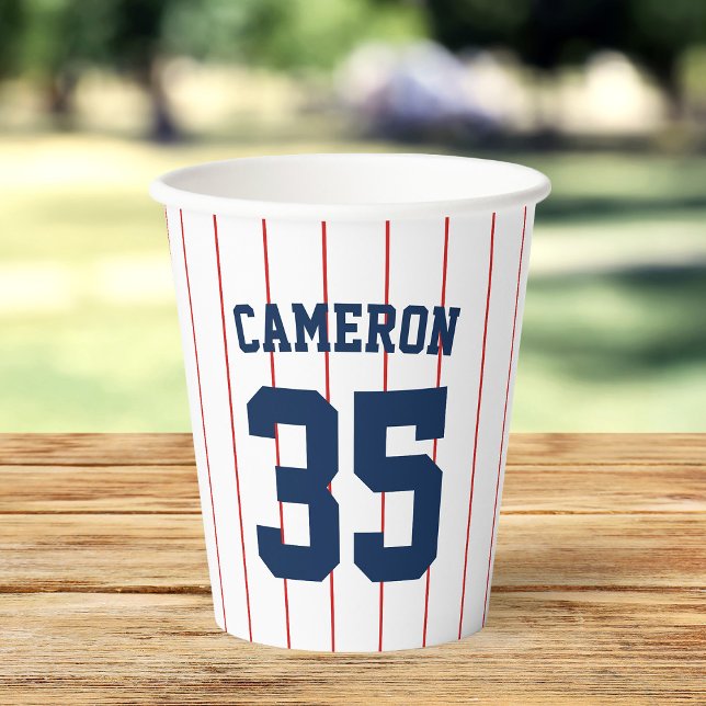 Fully Editable Colours Baseball Jersey Stripes Nam Paper Cups (Creator Uploaded)