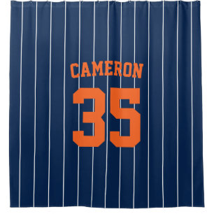 Fully Editable Colours Baseball Jersey Stripes Nam Shower Curtain