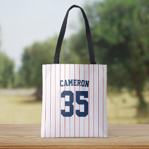 Fully Editable Colours Baseball Jersey Stripes Nam Tote Bag