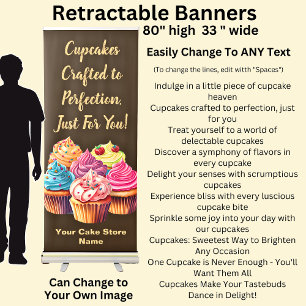 Fully Editable Cupcake Phrase & Cake Store Name Retractable Banner