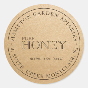 Fully Editable Kraft Beekeeper Honey Jar Label