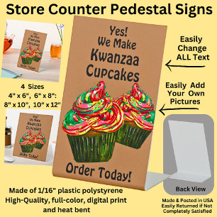Fully Editable Kwanzaa Cupcakes for Cake Store  Pedestal Sign