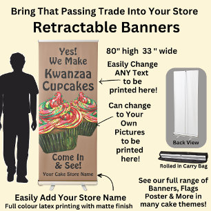 Fully Editable Kwanzaa Cupcakes for Cake Store Retractable Banner
