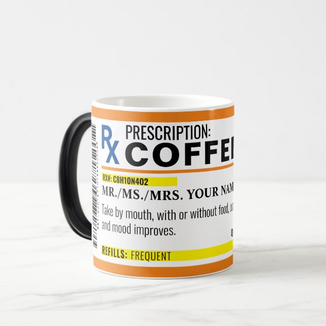 FULLY EDITABLE Prescription Coffee Mug (Front Left)