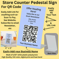 Fully Editable QR Code Blue email Counter Table
