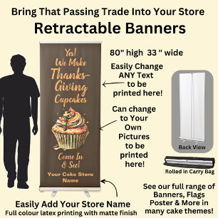 Fully Editable Thanksgiving Cupcakes, Cake Store Retractable Banner