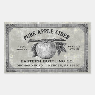 Fully Editable Vintage Apple Cider Label Grey