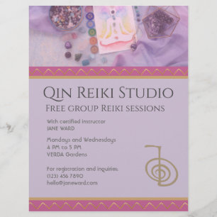 Fully Editable Yoga, Reiki Master Lavender   Flyer