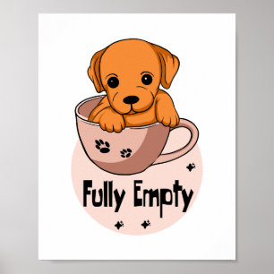 Fully empty Kawaii orang puppy in a coffee mug  Poster