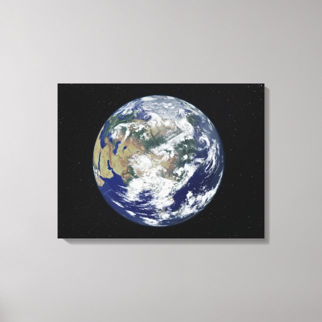 Fully lit Earth centred on Asia Canvas Print (Front)