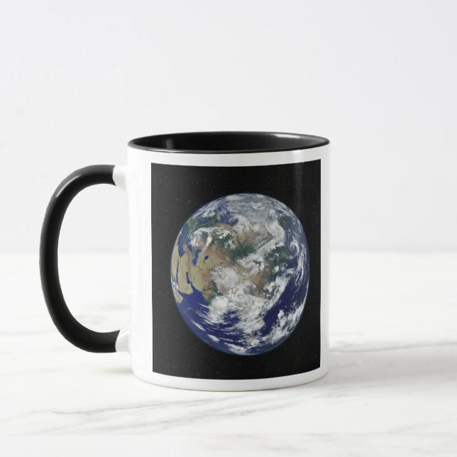 Fully lit Earth centred on Asia Mug (Left)