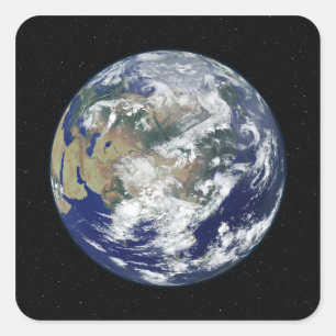 Fully lit Earth centred on Asia Square Sticker
