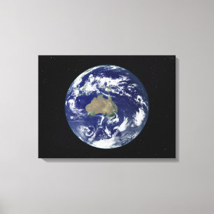 Fully lit Earth centred on Australia and Ocean Canvas Print