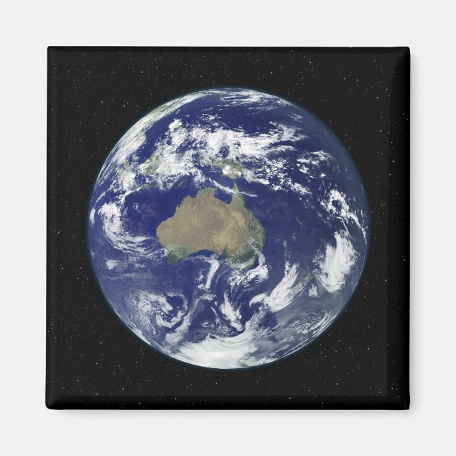 Fully lit Earth centred on Australia and Ocean Magnet (Front)