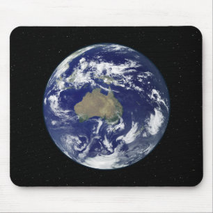Fully lit Earth centred on Australia and Ocean Mouse Mat